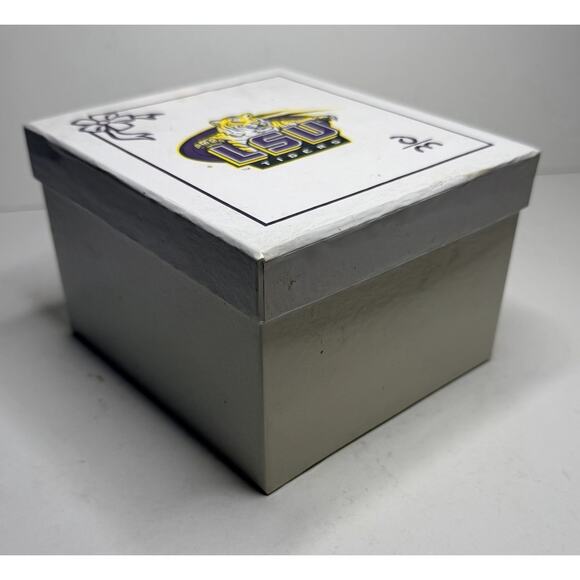 2008 Danbury Mint LSU Christmas Santa with Sleigh Ornament 3.5" With Tag And Box - Picture 10 of 13